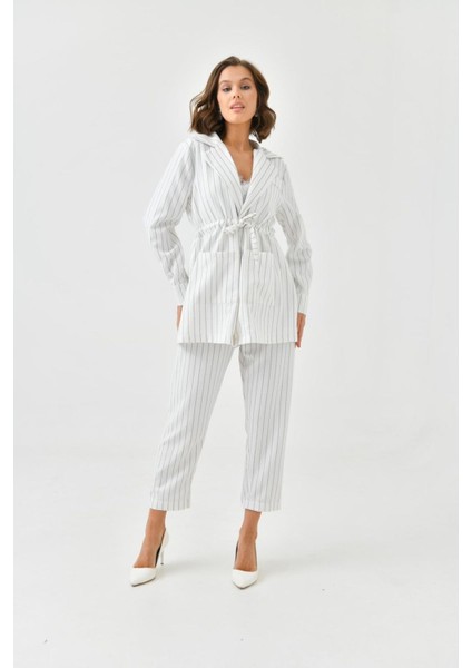 Arthur Kadın Çizgili Ceket Pantolon Alt Üst Takım fiyatları