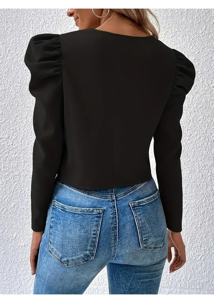 Kadın Uzun Kollu Önden Fermuarlı Balon Kol Süet Ceket fiyatları