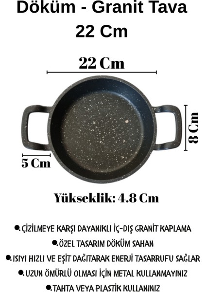 3'lü Döküm Granit Sahan Seti Tava 18-20-22 fırsatları