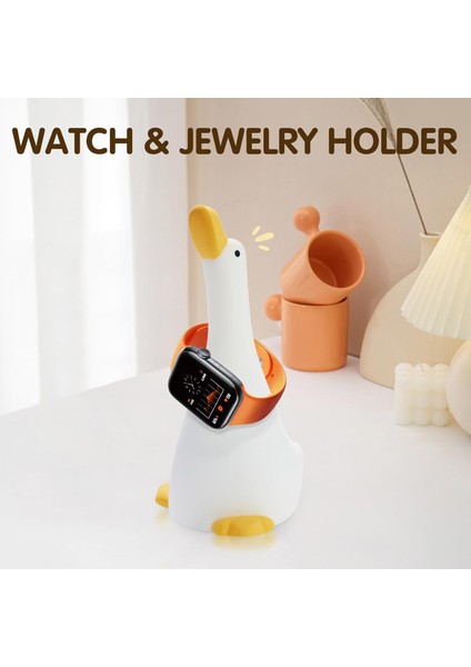 Çocuk Bebek Odası Boyunluklu Ördek Figür Gece Lambası LED Işık Sevimli Figürlü Dokunmatik Slikon indirimleri