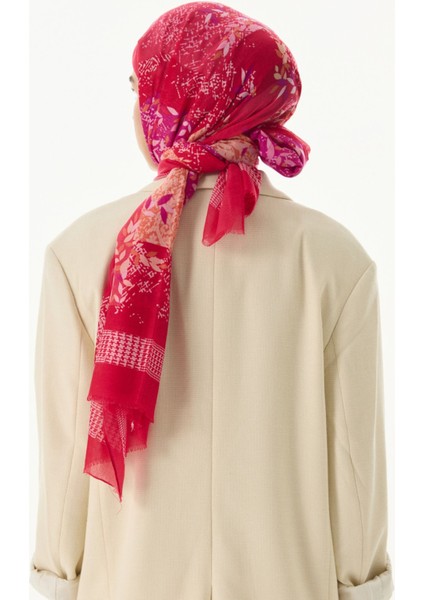Faylinn Sarmaşık Desen Fuşya Pamuklu Şal fırsatları