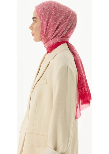 Faylinn Sarmaşık Desen Fuşya Pamuklu Şal indirimleri