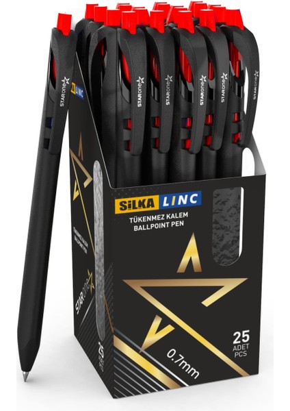 Linc Starone Tükenmez Kalem 0.7 mm Kırmızı 25 Adet