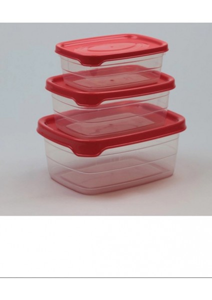 Plastik Saklama Kabı 3'lü 400 ml - 670 ml - 1.2 Lt. -BNM-0513