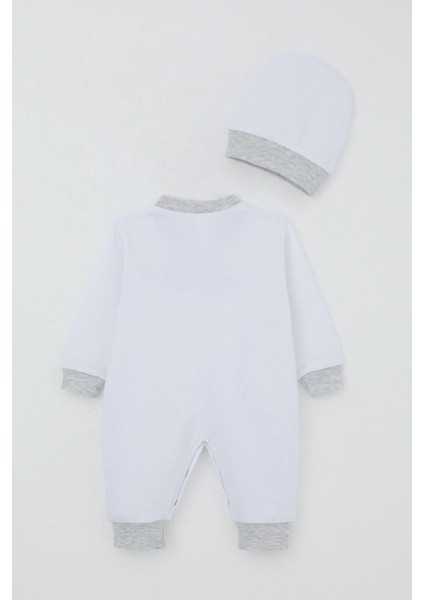 Erkek Bebek Tulum Nokta Desenli 0-6 Ay, Beyaz fiyatları