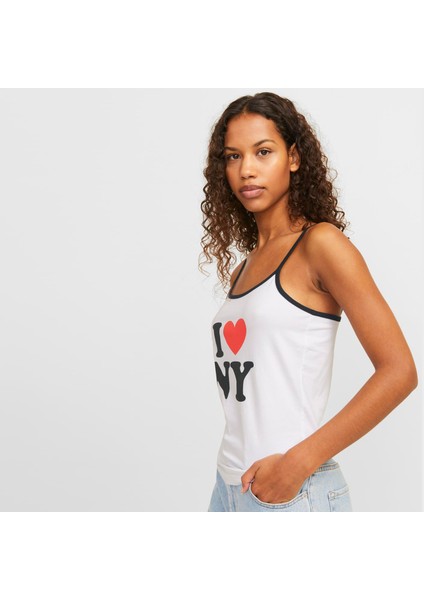 Kadin Gögüs Baskili U Yaka Askili Bluz - Gigi fırsatları