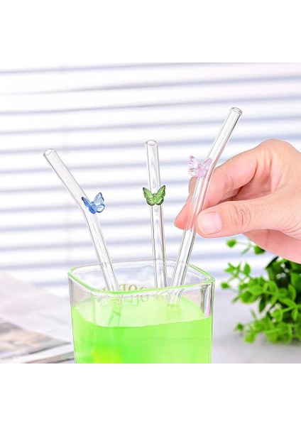Kelebek Desenli Cam Pipet