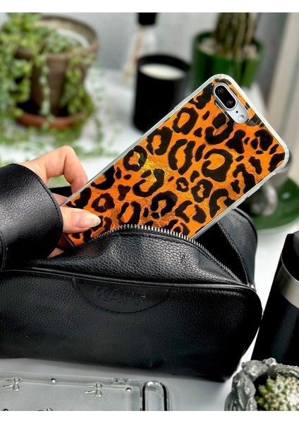 Aksesuar Iphone 7 Plus ve 8 Plus Uyumlu Shine Leopar Renk Geçişl Desenli Silikon Kılıf - Leopar