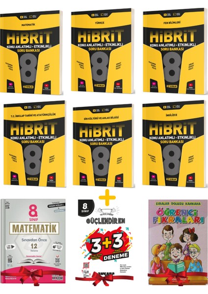 8. Sınıf Hibrit Konu Anlatımlı & Etkinlikli 6'lı Soru Bankası Seti + 3 Hediye