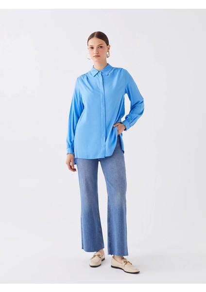 Lcw Modest Indigo Wideleg Kadın Jean Pantolon