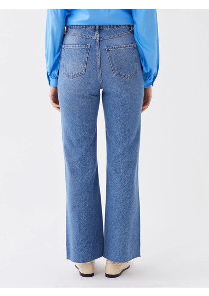 Lcw Modest Indigo Wideleg Kadın Jean Pantolon modelleri