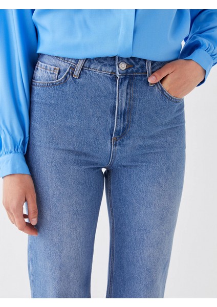 Lcw Modest Indigo Wideleg Kadın Jean Pantolon fırsatları