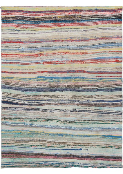 Teselya Bej Çizgili Yün Modern Desenli Yün Hav Toz Vermez Leke Tutmayan Salon Yolluk Mutfak El Dokuma Halı