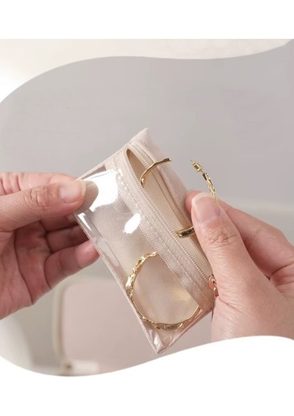 Gmn-6 Takı Altın Kutusu - Mücevher Kutusu Taşınabilir Fermuarlı Kapalı Takı Kutusu + 12 Adet Kese Hediye indirimleri