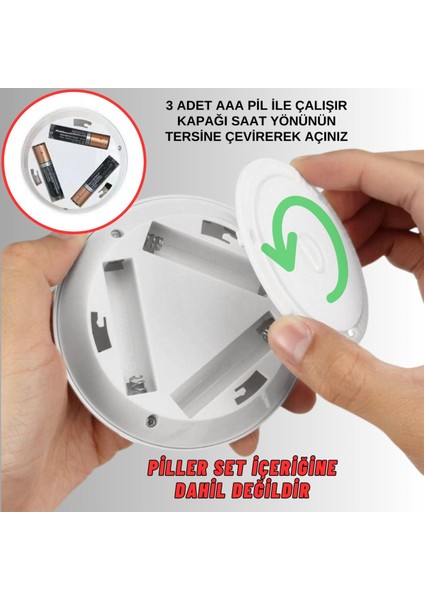 Uzaktan Kumandalı Yapışkanlı Kablosuz Pilli LED - 3 Lü Spot Lamba - Dolap Işığı - Mutfak Işığı