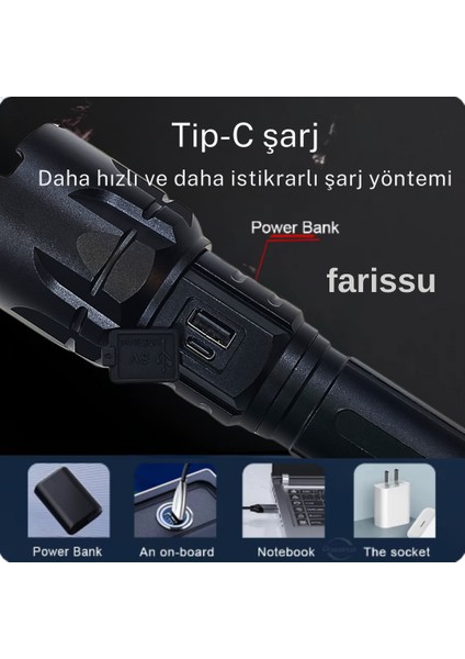 SMALL SUN SM-T288 80W 1000 Lümen 26800 Model 8800 mah pil 1 ile 1,5 Km Menzilli Şarjlı El Feneri modelleri