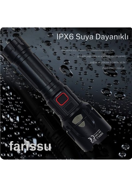 SMALL SUN SM-T288 80W 1000 Lümen 26800 Model 8800 mah pil 1 ile 1,5 Km Menzilli Şarjlı El Feneri fırsatları
