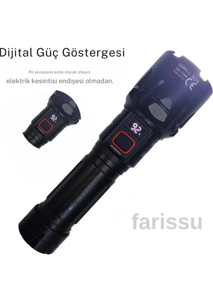 SMALL SUN SM-T288 80W 1000 Lümen 26800 Model 8800 mah pil 1 ile 1,5 Km Menzilli Şarjlı El Feneri
