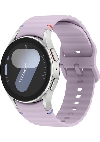 Samsung Galaxy Watch 4 5 6 7 Fe 40 44 Classic 42 43 46 47 mm Kordon Dekoratif Örgü Çizgili Spor Silikon Kayış