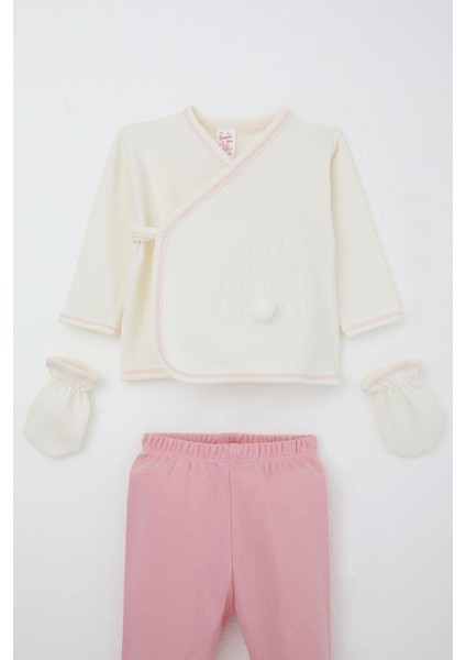 Kız Bebek Hastane Çıkışı 5 Li Ponponlu Tavşancık Nakışlı 0-3 Ay, Ekru modelleri