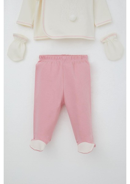 Kız Bebek Hastane Çıkışı 5 Li Ponponlu Tavşancık Nakışlı 0-3 Ay, Ekru indirimleri