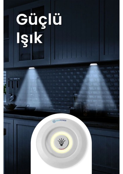 Uzaktan Kumandalı Yapışkanlı Kablosuz Pilli LED 3'lü Spot Lamba Mbukykplsl fiyatları