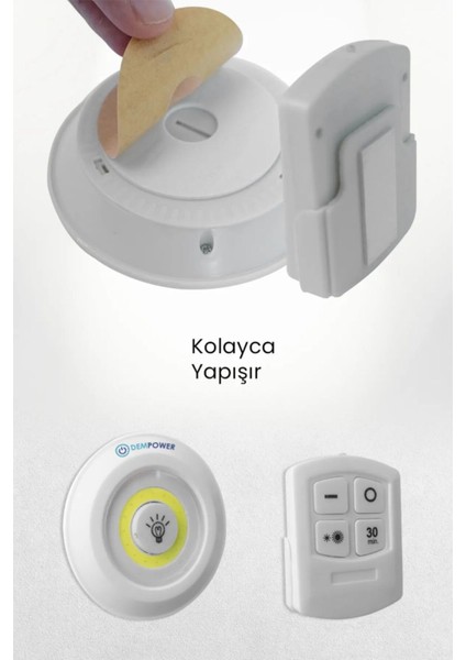 Uzaktan Kumandalı Yapışkanlı Kablosuz Pilli LED 3'lü Spot Lamba Mbukykplsl modelleri