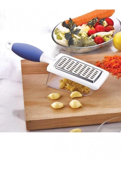 Hazneli Rende Saplı Çift Yönlü Sarımsak Peynir Meyve Sebze El Rendesi FR-166