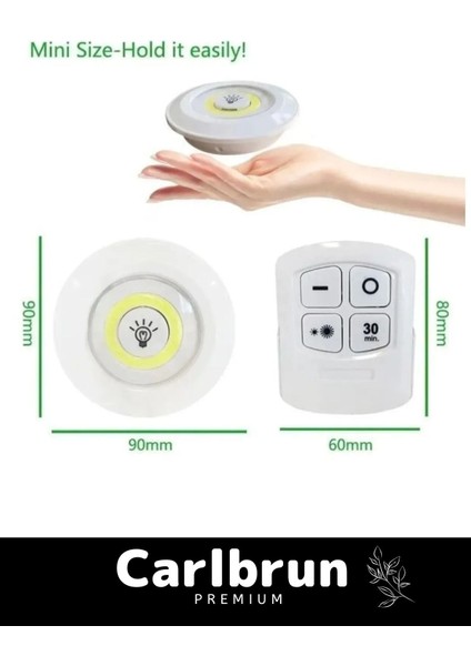 Özel Av Kamp Ev Okul Araba Otel Pilli Uzaktan Kumandalı Yapışkanlı Dayanıklı 3'lü LED Spot 1 Adet fiyatları