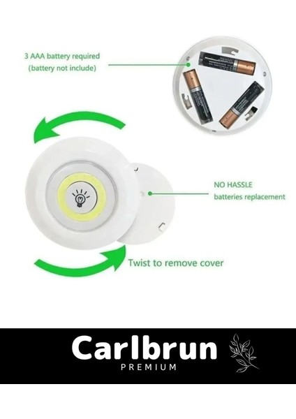 Özel Av Kamp Ev Okul Araba Otel Pilli Uzaktan Kumandalı Yapışkanlı Dayanıklı 3'lü LED Spot 1 Adet modelleri