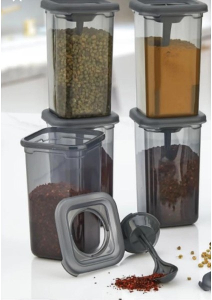 Etiketli 6 Lı Kendinden Kaşıklı Baharatlık Seti Baharatlık Kutusu, Kendinden Kaşıklı, 400 ml Hacimli modelleri