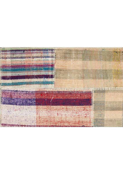 Girit Bej Çizgili Yün Modern Desenli Yün Hav Toz Vermez Leke Tutmayan Salon Yolluk Mutfak El Dokuma Halı fırsatları