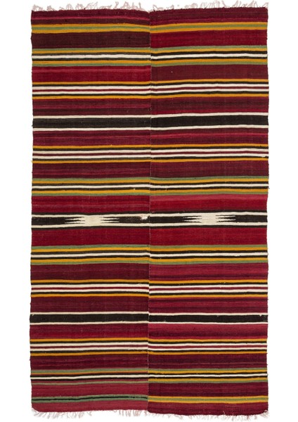 Girit Bej Çizgili Yün Modern Desenli Yün Hav Toz Vermez Leke Tutmayan Salon Yolluk Mutfak El Dokuma Halı