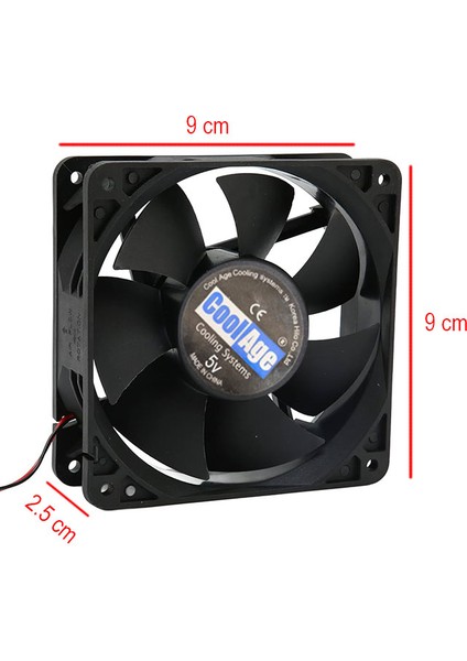 9cm 5V 2 Pinli Fan 9cm x 9cm x 2.5cm Dc 5V Fan modelleri