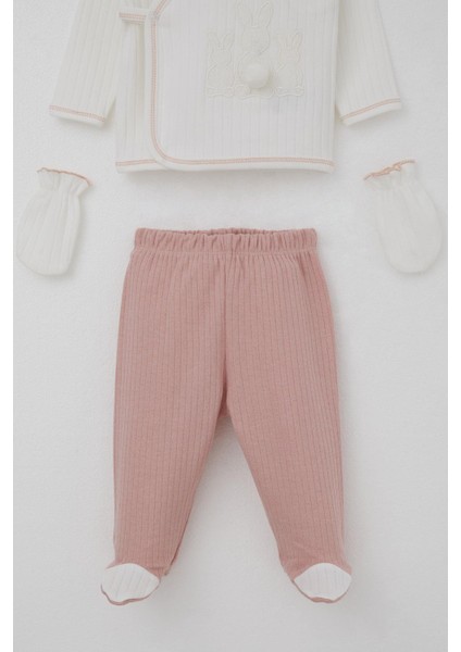 Kız Bebek Hastane Çıkışı 5 Li Ponponlu Tavşancık Nakışlı 0-3 Ay, Ekru fırsatları