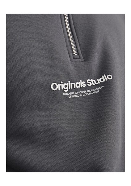 Jack Jones Erkek Iron Gate Fermuarlı Yüksek Yaka Gri Sweatshirt 12241777G indirimleri