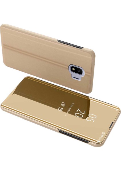 Samsung Galaxy J4 2018 Uyumlu Aynalı Kapaklı Lüx Kılıf