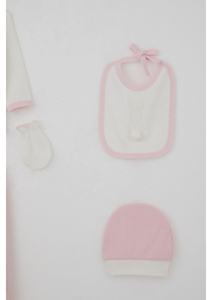 Kız Bebek Hastane Çıkışı 5 Li Ponponlu Tavşancık Nakışlı 0-3 Ay, Beyaz indirimleri