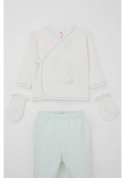 Kız Bebek Hastane Çıkışı 5 Li Ponponlu Tavşancık Nakışlı 0-3 Ay, Ekru modelleri