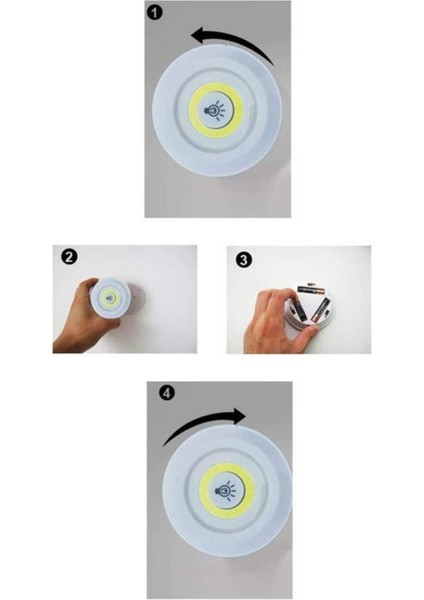 3'lü Uzaktan Kumandalı Yapışkanlı Kablosuz LED Spot Lambalar indirimleri