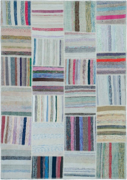 Iskece Mavi Eskitme Yün Modern Desenli Yün Hav Toz Vermez Leke Tutmayan Salon Yolluk Mutfak El Dokuma Halı