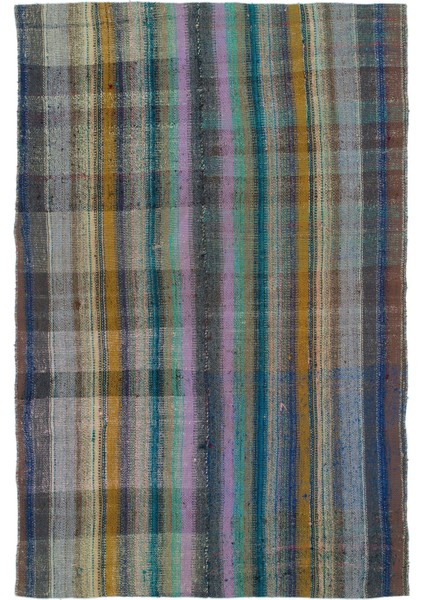 Teselya Bej Çizgili Yün Modern Desenli Yün Hav Toz Vermez Leke Tutmayan Salon Yolluk Mutfak El Dokuma Halı