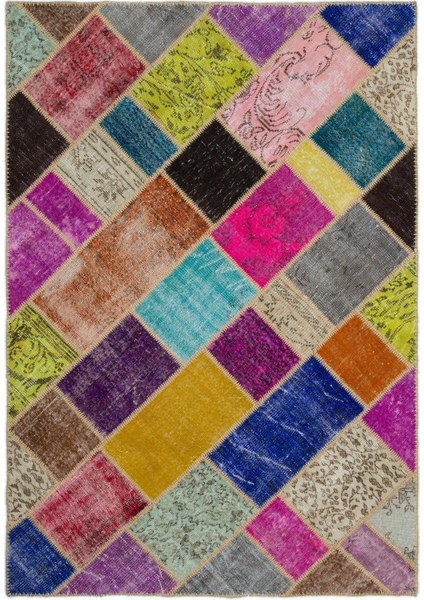 Atina Mor Eskitme Yün Modern Desenli Yün Hav Toz Vermez Leke Tutmayan Salon Yolluk Mutfak El Dokuma Halı