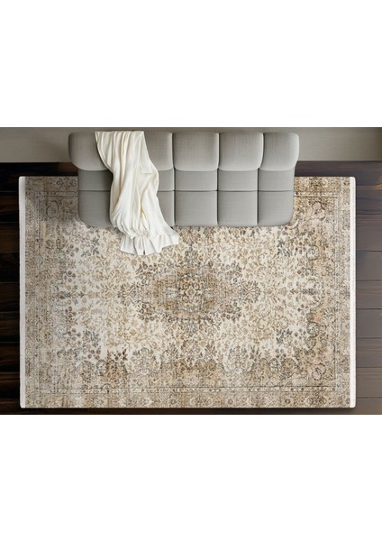 Kahverengi Klasik Etnik Modern Desenli Pamuk Makinada Yıkanabilir Hav Toz Vermez Leke Tutmayan Kaymaz Taban Dijital Makine Baskı Salon Yolluk Mutfak Halı fiyatları