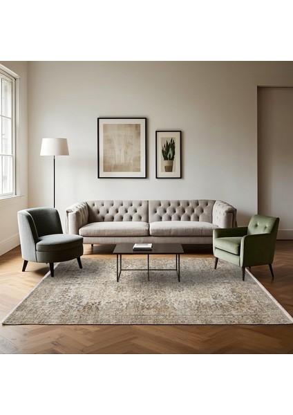 Kahverengi Klasik Etnik Modern Desenli Pamuk Makinada Yıkanabilir Hav Toz Vermez Leke Tutmayan Kaymaz Taban Dijital Makine Baskı Salon Yolluk Mutfak Halı fırsatları