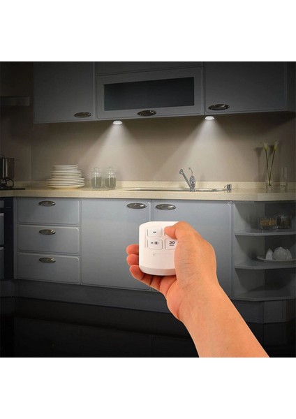 Kumandalı LED Spot Lamba Pilli Kablosuz Yapışkan Montaj 3 Lü Set LED Işık fiyatları