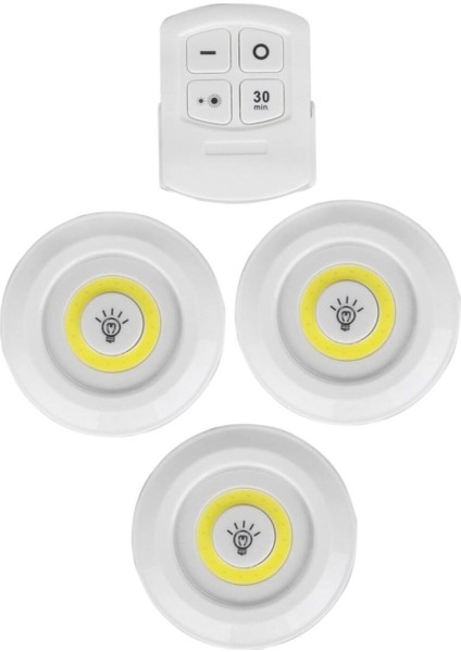 Uzaktan Kumandalı Spot LED Lamba Yapışkanlı Kablosuz Işıldak Pilli Mutfak Rafı Dolap Işığı modelleri