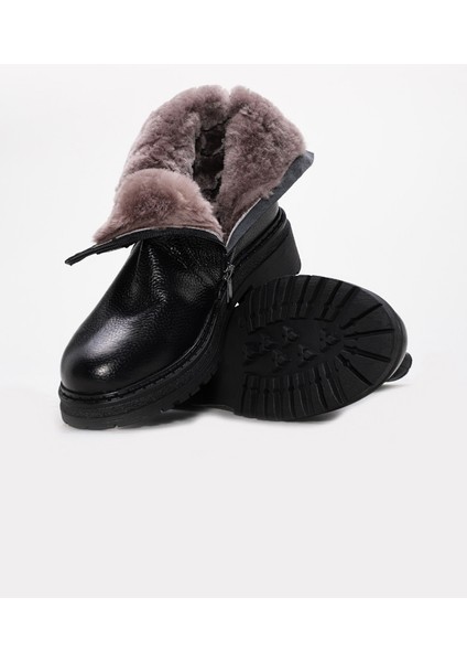 Hakiki Deri Kürklü Kadın Klasik Bot 257KZA627 fiyatları