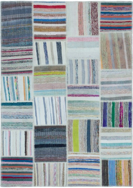 Atina Turkuaz Eskitme Yün Modern Desenli Yün Hav Toz Vermez Leke Tutmayan Salon Yolluk Mutfak El Dokuma Halı