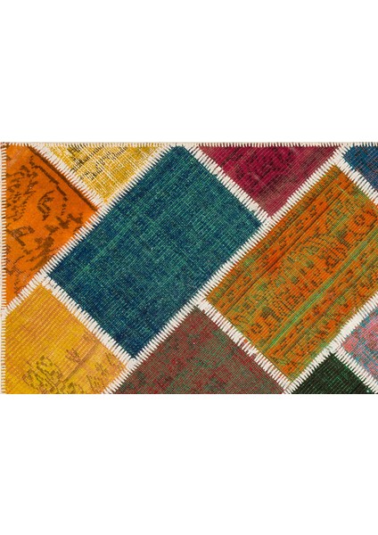 Iskece Turkuaz Eskitme Yün Modern Desenli Yün Hav Toz Vermez Leke Tutmayan Salon Yolluk Mutfak El Dokuma Halı fırsatları